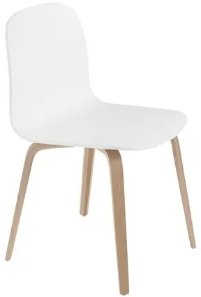 Muuto Visu Spisebordsstol med Træ Base Hvid/Eg